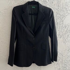 Vintage BENETTON Black Pin Stripped Blazer MADE IN ITALY Small